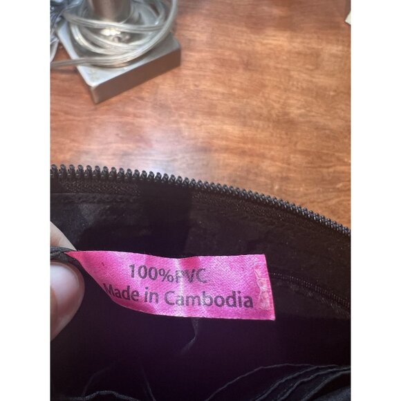 Trina Turk Black Wristlet Wallet Matching Keychain Cardholder Set Faux Leather - Picture 9 of 9